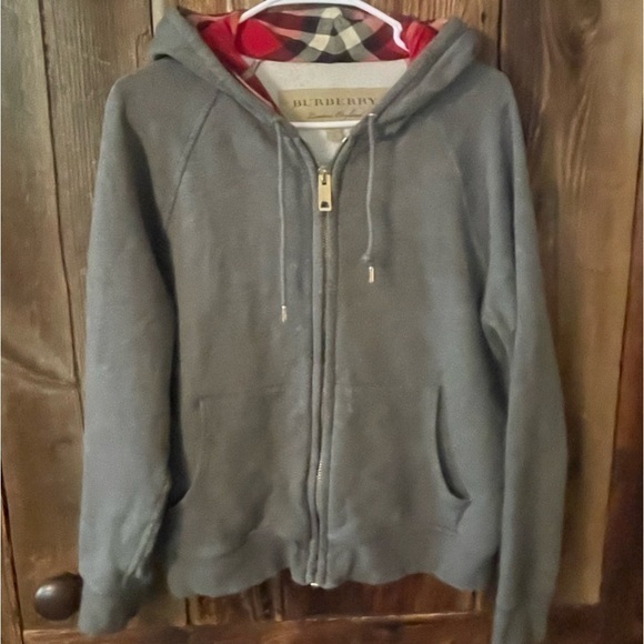 Burberry Men’s Gray Long Sleeve Drawstring Full Zip Hoodie Sz XL COA 🔥 EUC - Picture 3 of 14